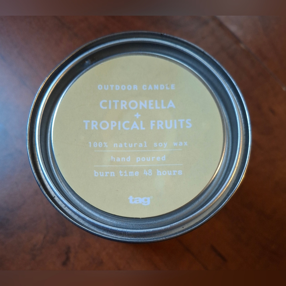 Tag Citronella Tropical Fruits Outdoor Candle